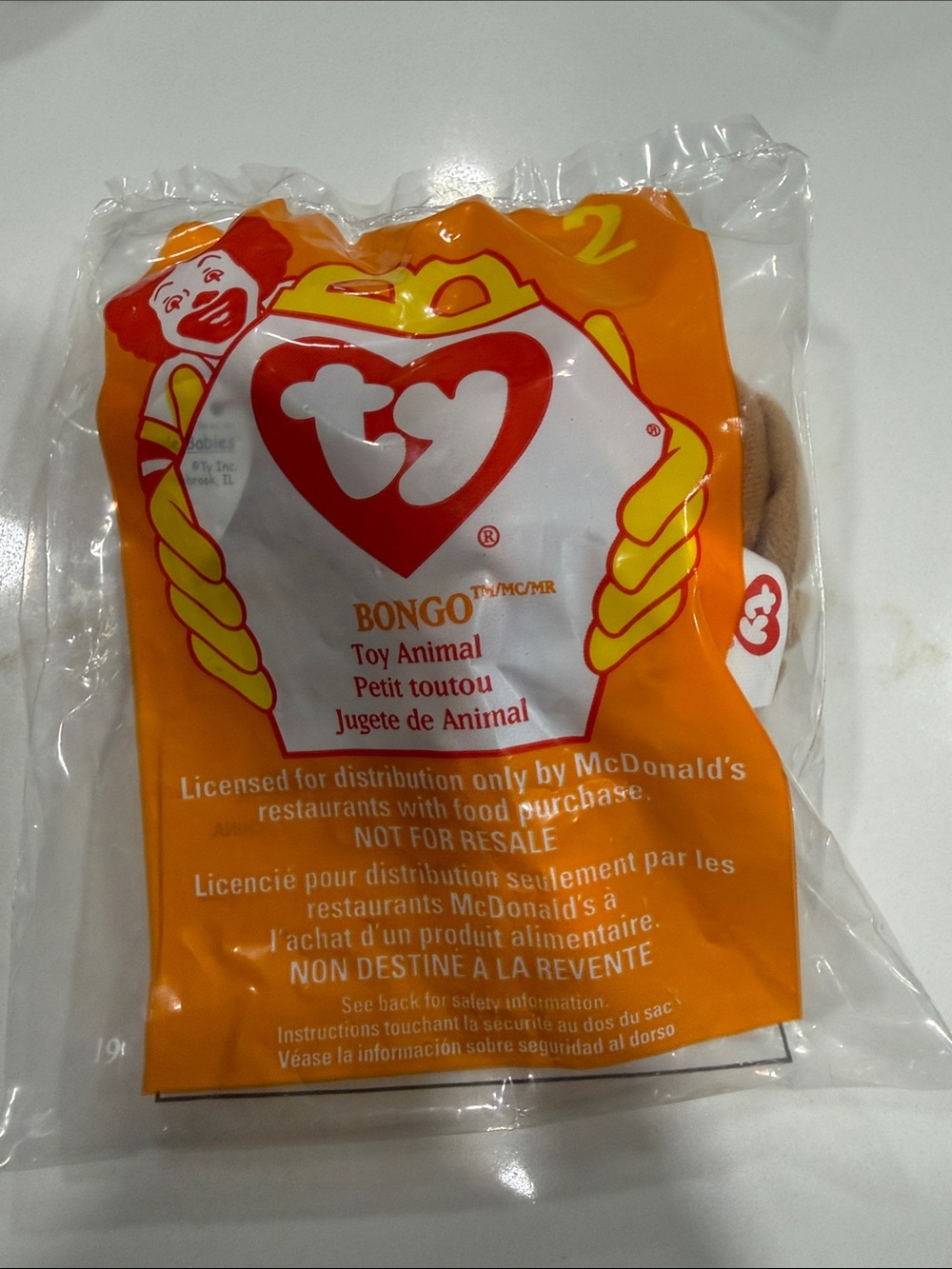 Ty Bongo McDonald’s Beanie Plush - Orange & Brown